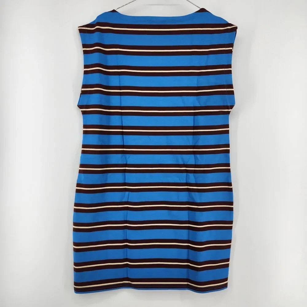 J.Crew Women's Medium Bright Horizon Blue Stripe Mini Knit Dress‎ NWT